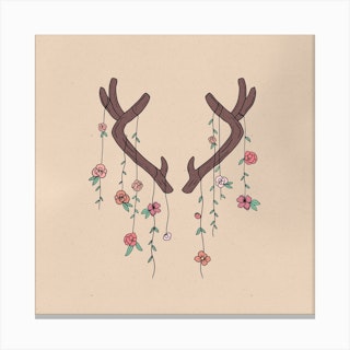 Antlers Square Canvas Print