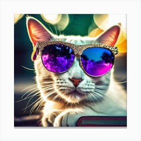 Cat With Sunglasses 1 Canvas Print