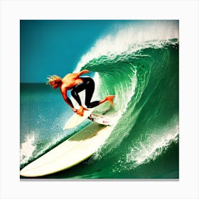 Surfer On A Wave2 Canvas Print