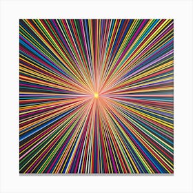 Discover 'Luminous Radial Blaze', a captivating display of chromatic brilliance that draws the eye into a radiant core. This artwork is a feast for the senses, with its brilliant spectrum of diverging lines that create a sense of infinite expansion.  Radiant Core, Chromatic Art, Infinite Expansion.  #LuminousBlaze, #ChromaticBrilliance, #ArtisticRadiance. Canvas Print