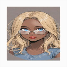 Girl With Glasses Canvas Print