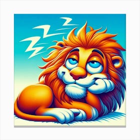 Sleepy Lion Canvas Print