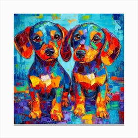 Two Dachshunds Canvas Print