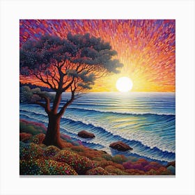 Sunset At The Beach 18 Canvas Print