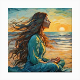 Meditating Woman Canvas Print