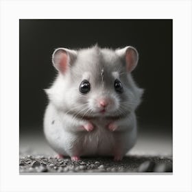 Grey Cute Hamsterwhite Backgroundbig Eyes2047 Concept Art Original Cinematic S 181702922 Canvas Print