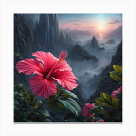 Sunset Hibiscus Canvas Print