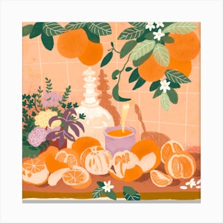 Oranges Square Canvas Print