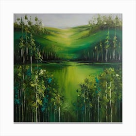 Default Original Landscape Plants Oil Painting 28 Canvas Print