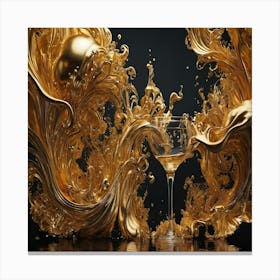 Gold Splashes Canvas Print