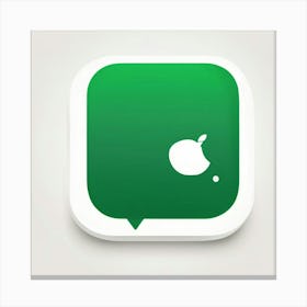 Green Apple Icon Canvas Print