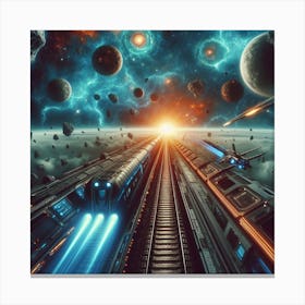 Train In Space 1 Canvas Print