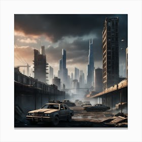 Desecrated Future City Canvas Print