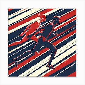 Running Man And Woman Canvas Print