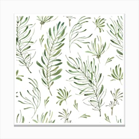 Green Floral Pattern Canvas Print