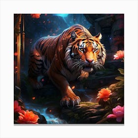 Tiger In The Forest Canvas Print