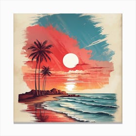 Sunset On The Beach Canvas Print