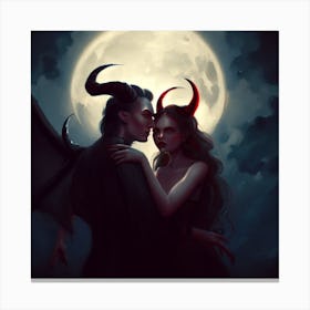 A night of Passion Lucifer & Lilith Canvas Print