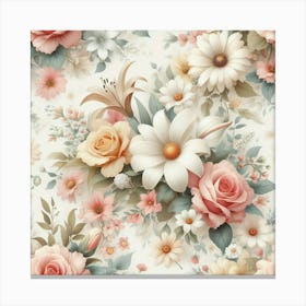 Wallpaper Floral Canvas Print