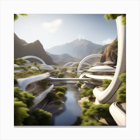 Futuristic City 303 Canvas Print