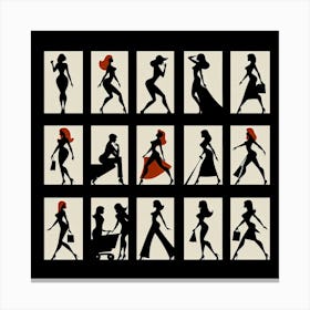 Silhouettes Of Women 2 Canvas Print