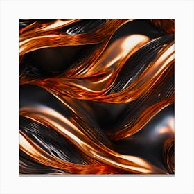 Molten Gold And Copper With Black Granite Canvas Print