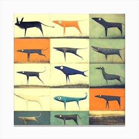 Horisontal Dogs VI Canvas Print