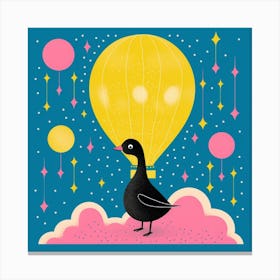 Duck Hot Air Balloon Pattern Canvas Print