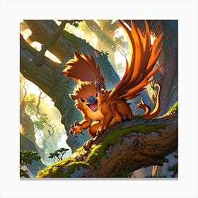 Eagle In The Forest 1 Canvas Print