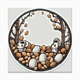 Kawaii Squirrels 1 Canvas Print