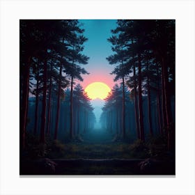 Sunset In The Forest 14 Canvas Print