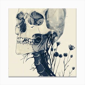 Skull With Flowers Canvas Print