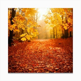 Firefly Autumn Leaves Forest Background 48144 Canvas Print