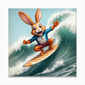 Bunny Surfboard 2 Canvas Print