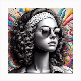 Sexy Girl With Glasses Canvas Print