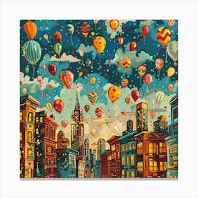 Balloons In The Sky Canvas Print