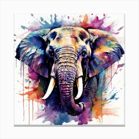 Ams Jmbor Kispix Prompt Author A Wild Elephant In Full Roar Charging Directly Towards The C(2) Canvas Print