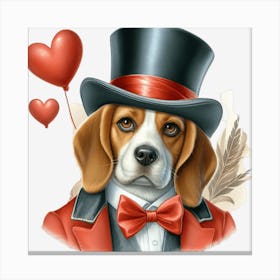 Beagle Valentine 1 Stampe su tela