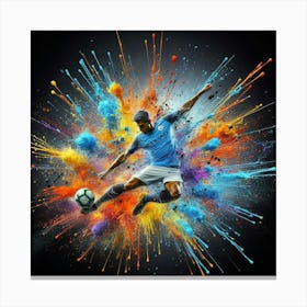 Soccer Player Kicking A Ball 2 Canvas Print