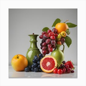 Fruit In Vases Canvas Print