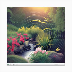 Silent Spring Garden Flowers Art Canvas Print