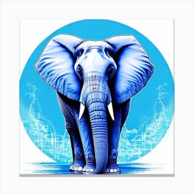 Blue Elephant 2 Canvas Print