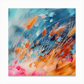 Harvest Dreams Abstract Wheat In Vibrant Colors Canvas Print