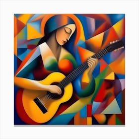 Abstract Acoustic Guitar 2 Canvas Print