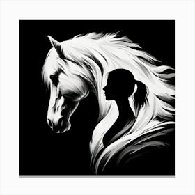 Silhouette Of A Horse Canvas Print