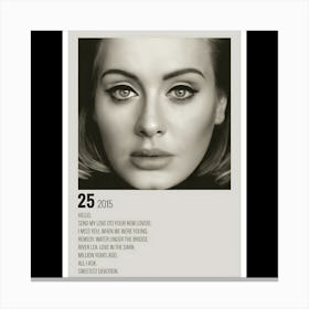 25 - Adele, 2015 Canvas Print