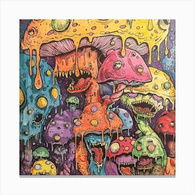 Psychedelic Mushrooms Canvas Print