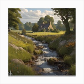 Stream In The Countryside 8 Canvas Print