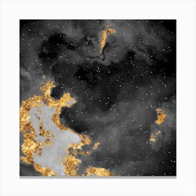 100 Nebulas in Space with Stars Abstract in Black and Gold n.107 Canvas Print