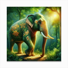 Elephant In The Forest 3 Canvas Print